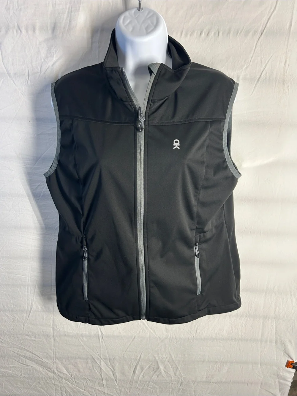 Black Ladies' Softshell Vest with Grey Trim - CK Logo